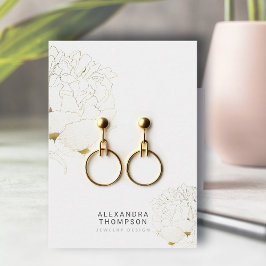 Peony Imitats Gold Modern Sketch Juwelier Display Visitenkarte