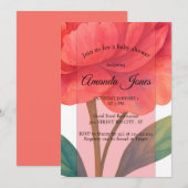 Peony In Bloom Einladung (Vorne/Hinten)