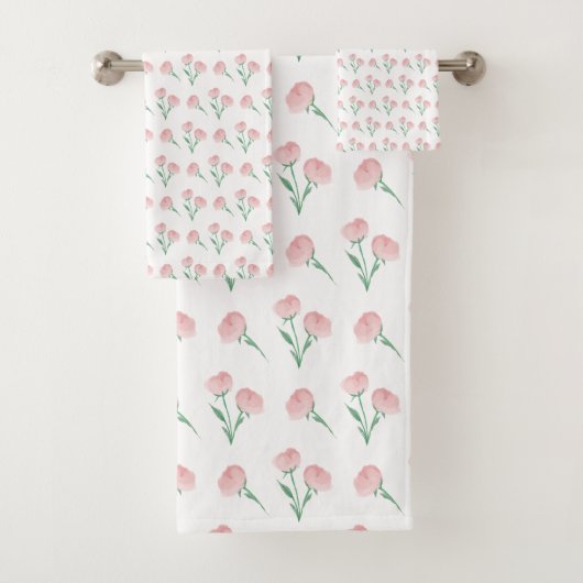Peony in Pink Handtuch, Preppy Uni oder Dusche Badhandtuch Set (Insitu)