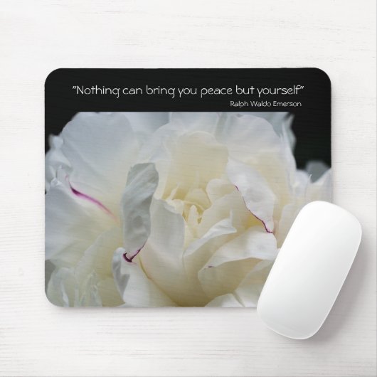 Peony Inner Peace Inspiration Zitat Mousepad (Mit Mouse)
