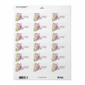 Peony Ivory und Pink Address Label Adressaufkleber (Vorne)