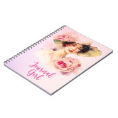 Peony Journal Girl Spiral Notebook - Pink Notizblock (Linke Seite)