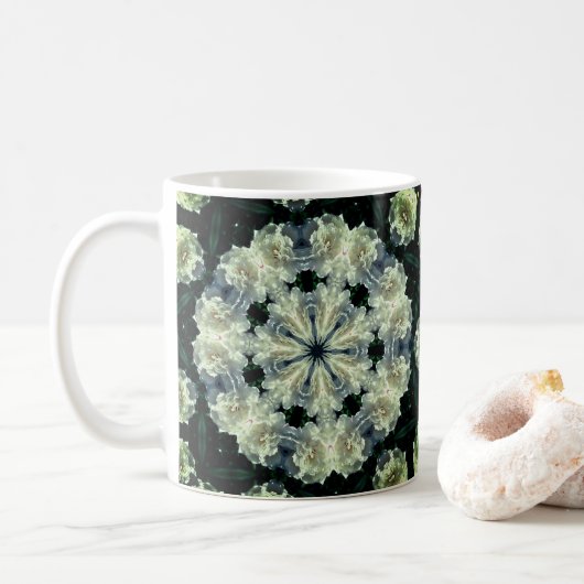 Peony Kaleidoscope Blume Art Kaffeetasse (Mit Donut)