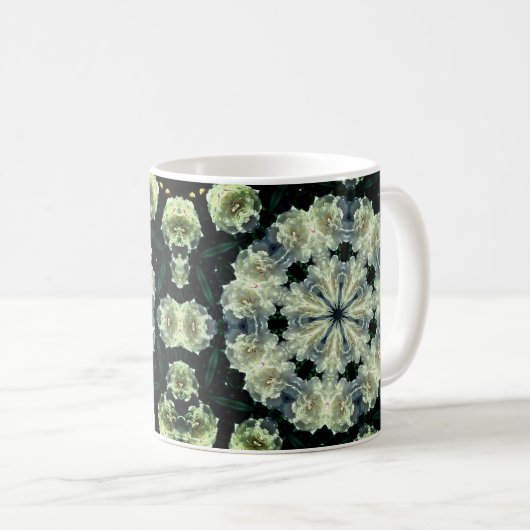 Peony Kaleidoscope Blume Art Kaffeetasse (VorderseiteRechts)