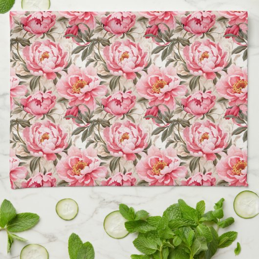 Peony Kitchen Handtuch (Gefaltet)