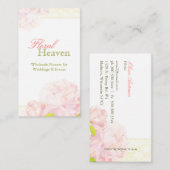 Peony + Lace Pattern Hochzeit Florist Visitenkarte (Vorne/Hinten)