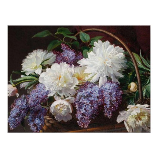 Peony Lilac Blume Basket Bar viale Poster (Vorderseite)