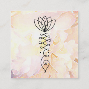 *~* Peony Lotus Peach Heiler Massage Reiki Yoga Quadratische Visitenkarte