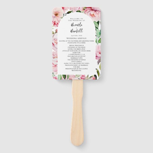 Peony Magnolia Rosa Blumenarschenprogramm Fächer (Vorderseite)