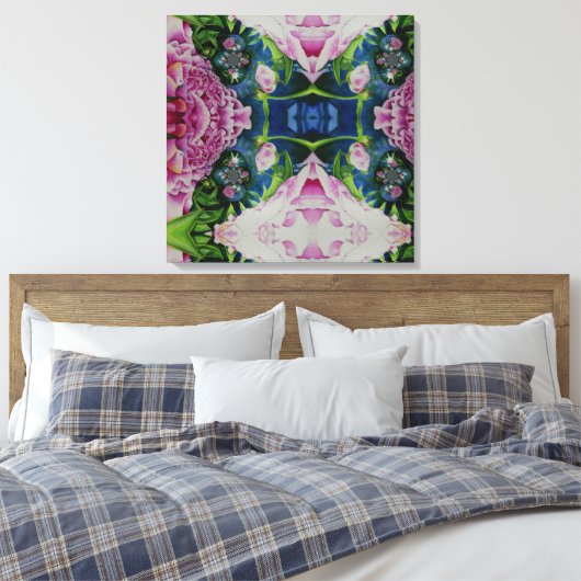 Peony Mandala 2 Leinwanddruck (Insitu (Schlafzimmer))