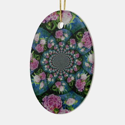 Peony Mandala Keramikornament (Links)