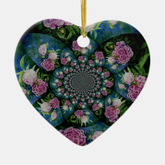 Peony Mandala Keramikornament (Vorne)