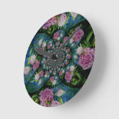 Peony Mandala Runde Wanduhr (Winkel)