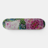 Peony Mandala, surreal rosa Blume Skateboard (Horizontal)
