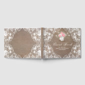 Peony Mason Jar Rustic Burlap Lace Wedding Gästebuch (Voll)