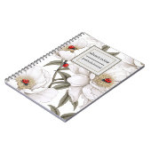 Peony mit Ladybugs | Serene | Frieden | Dankbarkei Notizblock (Linke Seite)