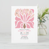 Peony & Mocha Abstract Floral Boho Wedding Einladung (Stehend Vorderseite)