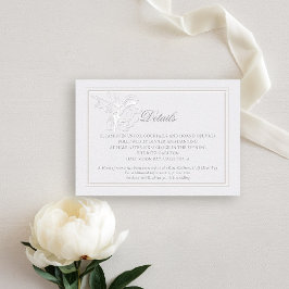 Peony Modern Formal Elegante Elfenbeinhochzeit Det Begleitkarte