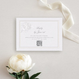 Peony Modern Formal Elegante QR Hochzeitreaktion