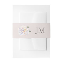 Peony Monogram Floral Mauve Wedding Einladungsbanderole