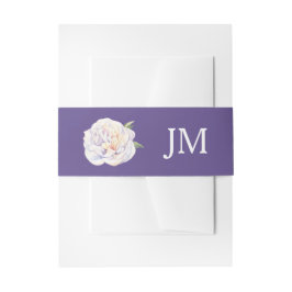 Peony Monogram Floral Violet Lila Hochzeit Einladungsbanderole