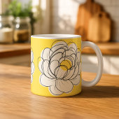 Peony Mug Bold Yellow Graphic Flower Minimalist Li Kaffeetasse