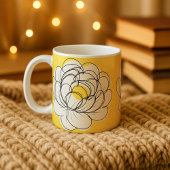 Peony Mug Bold Yellow Graphic Flower Minimalist Li Kaffeetasse