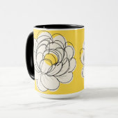 Peony Mug Bold Yellow Graphic Flower Minimalist Li Tasse (Vorderseite Links)