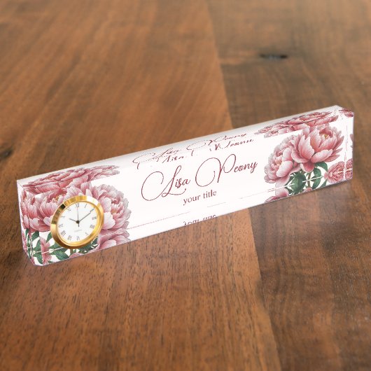 Peony Namensplakette (Seite)