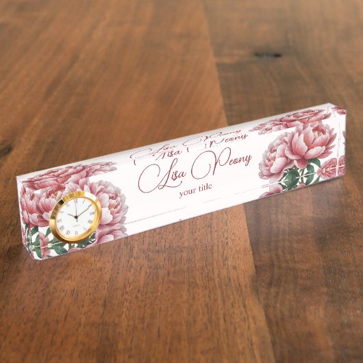 Peony Namensplakette (Seite)