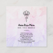 *~ Peony Nirvana Sacred Geometry Reiki Lotus Quadratische Visitenkarte (Rückseite)