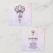 *~ Peony Nirvana Sacred Geometry Reiki Lotus Quadratische Visitenkarte (Vorne/Hinten)