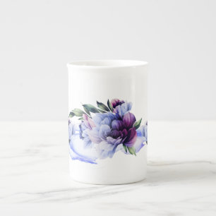 Peony Noir Bone China Tasse