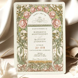 Peony Nouveau Wedding Einladung Alphonse Mucha<br><div class="desc">Feiern Sie Ihren besonderen Tag mit dieser atemberaubenden Hochzeitsfeier im Jugendstil, inspiriert von der Jugendstil-Bewegung. Die Aquarellkunst besticht durch einen Bogen von lebhaften Blume aus der Tornese im charakteristischen Stil von Alphonse Mucha, dem berühmten Jugendstil-Künstler. Die Peonies stellen Wohlstand, Glück und eine glückliche Ehe dar und machen sie zur perfekten...</div>
