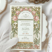 Peony Nouveau Wedding Einladung Alphonse Mucha