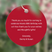 Peony on Red Birthday Geschenkanhänger