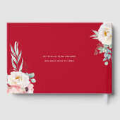 Peony on Red Birthday Welcome Sign Gästebuch (Rückseite)