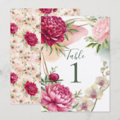 Peony & Orchid Garden Floral Glam Wedding  Einladung (Vorne/Hinten)