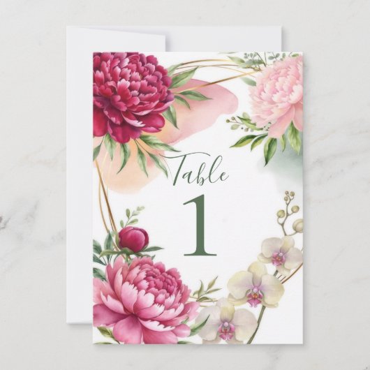 Peony & Orchid Garden Floral Glam Wedding  Einladung (Vorderseite)