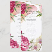 Peony & Orchid Garden Floral Glam Wedding  Menükarte (Vorne/Hinten)