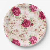 Peony & Orchid Garden Floral Glam Wedding Pappteller (Vorderseite)