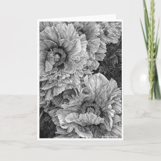 Peony Pair Grußkarte Karte (Vorderseite)