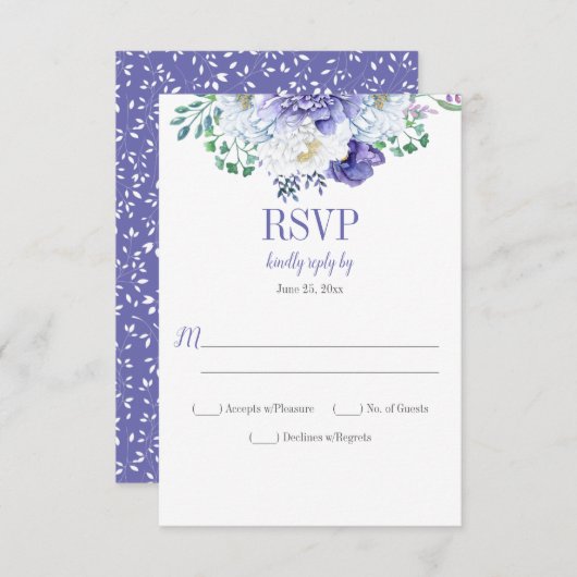 Peony Passion floral Hintergrund Vertikale UAWG RSVP Karte (Vorne/Hinten)