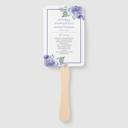 Peony Passion Floral Wedding Program Fans Fächer (Vorderseite)