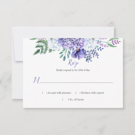 Peony Passion Gittice Hintergrund Horizontale UAWG RSVP Karte (Vorderseite)