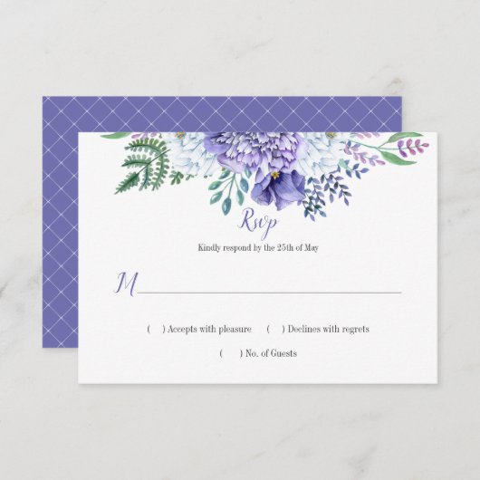 Peony Passion Gittice Hintergrund Horizontale UAWG RSVP Karte (Vorne/Hinten)