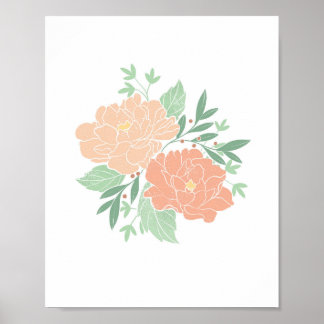 Peony Peonies Floral Boho Blume Print Poster