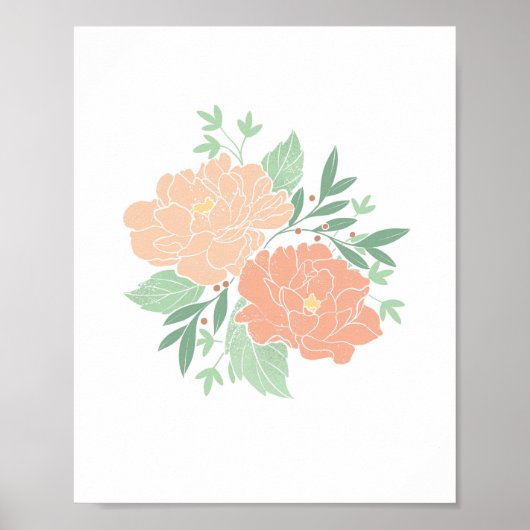 Peony Peonies Floral Boho Blume Print Poster (Vorne)