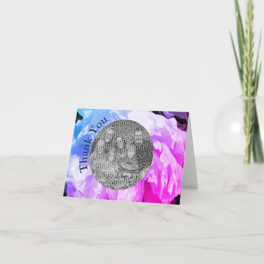 Peony Personalisiert Vielen Dank, dass Sie Fotokar Dankeskarte (Vorderseite)