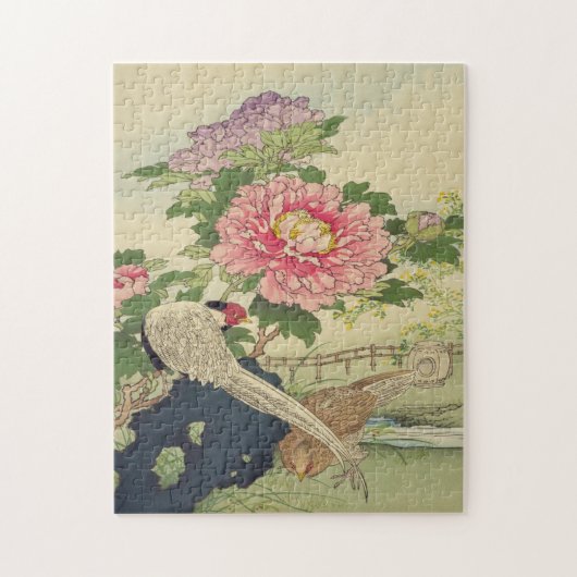 Peony, Pheasant japanische Kunst Puzzle (Vertikal)